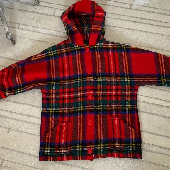 Vtg 80’s Red Plaid Hooded Jacket by House of Kilt Making Royal Scotland 🏴󠁧󠁢󠁳󠁣󠁴󠁿 - Picture 7 of 10